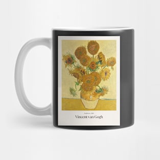 Sunflowers by van Gogh with text Mug